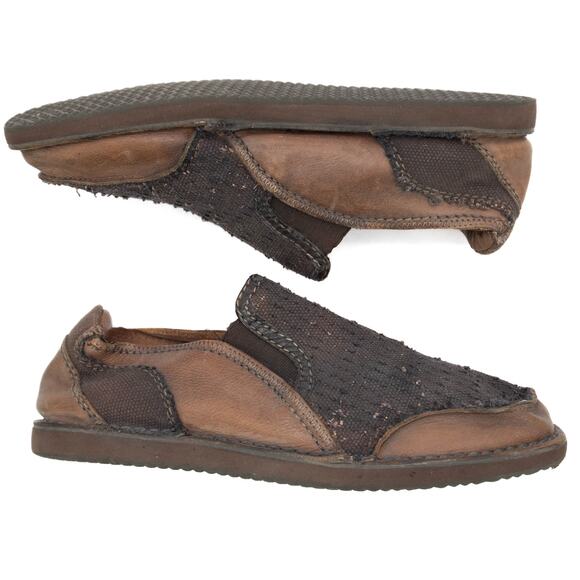 Bed Stu Leather Canvas Trout Slip-On Loafers Size 9.5 - Picture 7 of 11